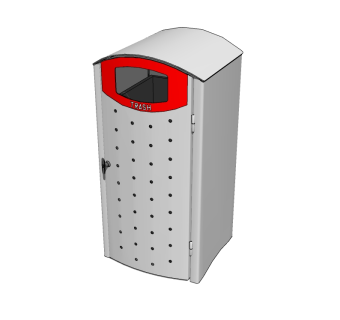 现代金属垃圾桶草图大师模型，垃圾桶SU模型下载