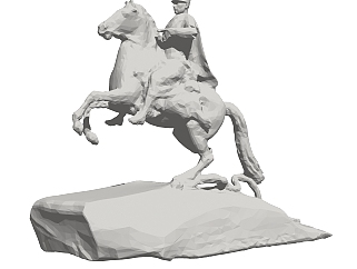 欧式<em>骑马</em>人物雕塑草图大师模型，雕塑sketchup模型下载