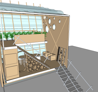 坂茂设计的作品草图大师模型下载、su模型下载