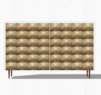 现代轻奢装饰柜单柜草图大师模型，玄关柜sketchup模型免费下载