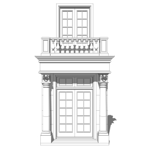 欧式门草图大师模型，欧式门SU模型下载