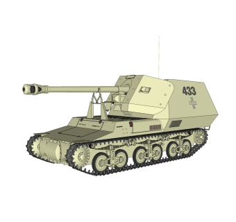 德国Marder-I黄鼠狼1坦克歼击车su模型，坦克歼击车草图大师模型下载