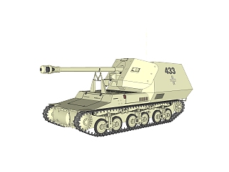 德国Marder-I黄鼠狼1坦克歼击车su模型，坦克歼击车草图大师模型下载