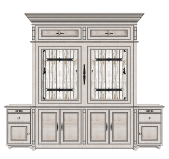 现代实木酒柜sketchup模型，酒柜草图大师模型下载