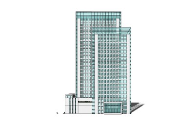 现代高层办公楼草图大师模型，高层办公楼sketchup模型免费下载