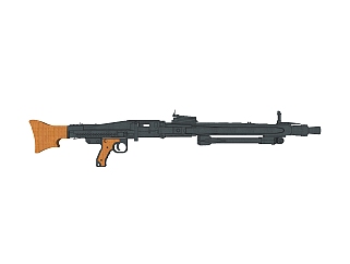 德国MG-42通用机枪su模型，机枪草图大师模型下载
