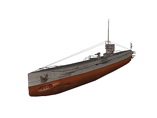 <em>德国</em>U型潜艇草圖大師模型，U型潜艇su模型下載