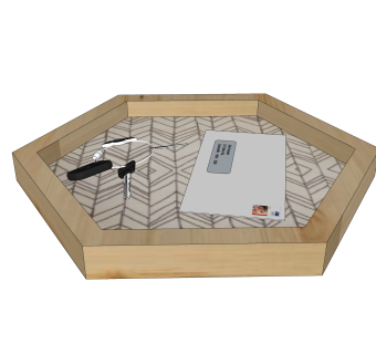 托盘钥匙明信片摆件草图大师模型,现代装饰品su模型下载