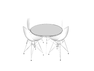 <em>现代休闲桌椅</em>免费su模型，休闲桌椅skp模型下载