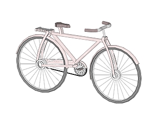 <em>中式复古</em>自行车SU模型，自行车SKB模型下载