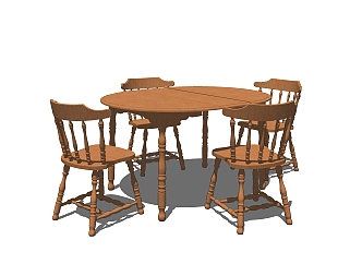 欧式餐桌椅<em>免费</em>su<em>模型</em>，餐桌椅sketchup<em>模型</em>下载