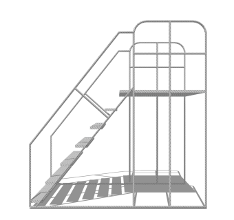 现代钢结构单跑楼梯草图大师模型，钢结构单跑楼梯sketchup模型免费下载