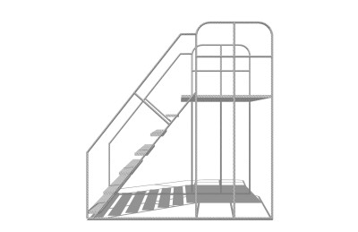 现代钢结构单跑楼梯草图大师模型，钢结构单跑楼梯sketchup模型免费下载