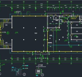 现代食堂建筑设计图纸，食堂CAD施工图纸下载