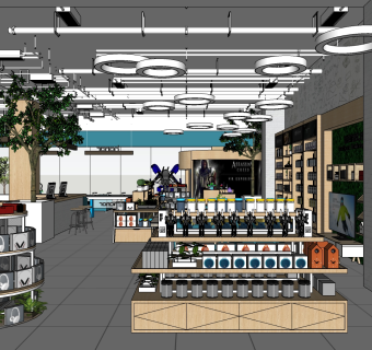 现代手机专卖店su模型，手机专卖店草图大师模型下载