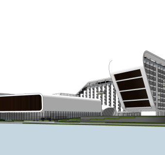 现代酒店草图大师模型，酒店sketchup模型免费下载