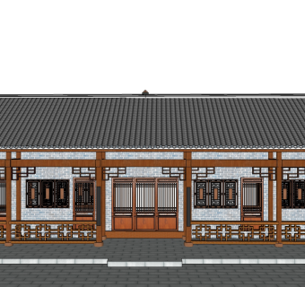 古建居民房草图大师模型下载、古建居民房su模型下载