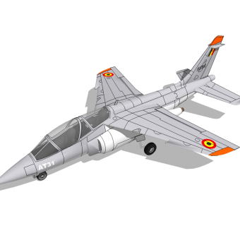 德法Alpha-Jet阿尔法战斗机草图大师模型，战斗机SU模型下载