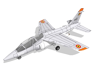 德法Alpha-Jet阿尔法战斗机草图大师模型，战斗机SU模型下载