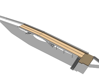 现代景观大桥草图大师模型，大桥sketchup模型下载