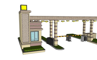 欧式入口大门skp文件下载，入口大门sketchup模型分享