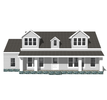 美式别墅草图大师模型，别墅SKB文件下载