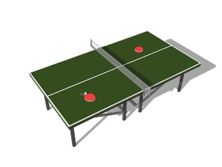 现代乒乓球桌草图大师模型，乒乓球桌su模型下载