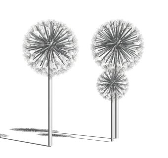 现代蒲公英雕塑小品草图大师模型，蒲公英雕塑小品sketchup模型免费下载