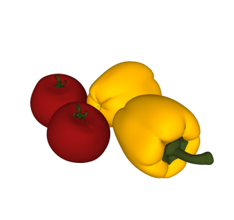 现代蔬菜西红柿辣椒免费su模型，蔬菜食品草图大师模型下载