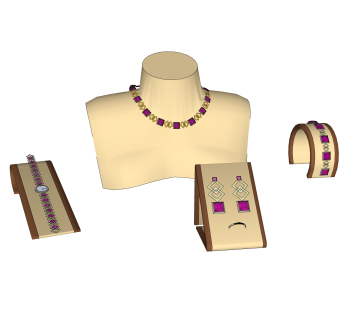 现代首饰项链手表草图大师模型,服装店衣架su模型下载