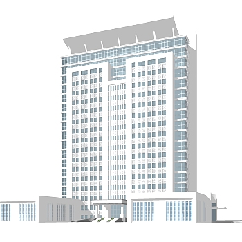 现代办公楼草图大师模型，办公楼sketchup模型免费下载