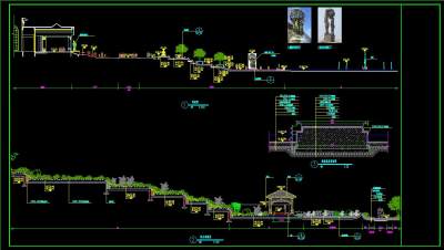 酒店景观设计施工,酒店景观CAD方案