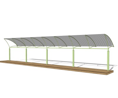现代雨棚su模型，雨棚草图大师模型免费下载