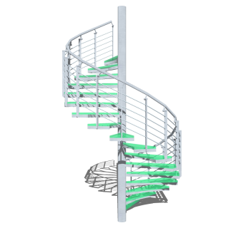 现代钢结构螺旋楼梯草图大师模型，钢结构螺旋楼梯sketchup模型免费下载