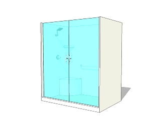 现代淋浴房草图大师模型，淋浴房sketchup模型下载