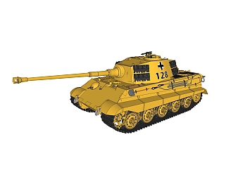 德国六号Tiger-II虎王<em>重型</em>坦克草图大师模型，坦克...