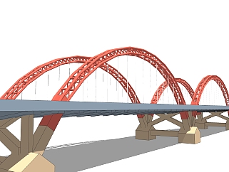 铁拉大桥草图大师模型下载，sketchup大桥su模型分享