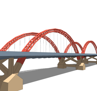 铁拉大桥草图大师模型下载，sketchup大桥su模型分享