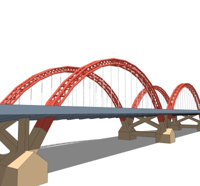 铁拉大桥草图大师模型下载，sketchup大桥su模型分享