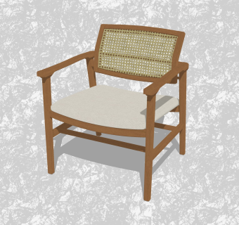 现代背靠椅草图大师模型，休闲椅su模型下载