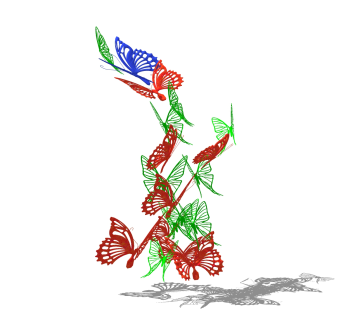 现代蝴蝶雕塑小品草图大师模型，蝴蝶雕塑小品sketchup模型免费下载