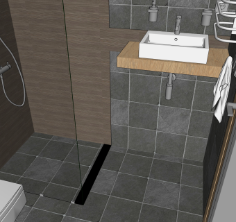 现代瓷砖草图大师模型，双人床SKP模型下载