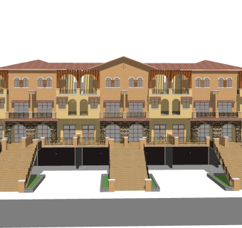 欧式别墅外观草图大师模型，别墅外观sketchup模型免费下载