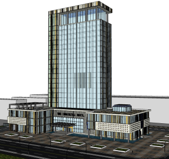 现代酒店草图大师模型下载、酒店su模型下载