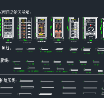 欧式实木橱柜门板线条CAD图库，实木橱柜门板线条CAD图纸下载