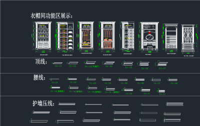 欧式实木橱柜门板线条CAD图库，实木橱柜门板线条CAD图纸下载