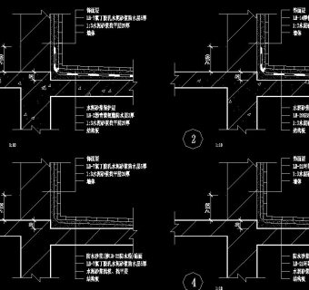 原创厨浴厕防水节点CAD施工图，厨浴厕防水节点图纸设计下载