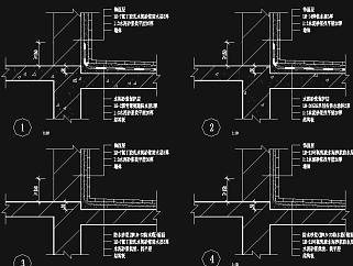 原创厨浴厕防水节点CAD施工图，厨浴厕防水节点图纸设计下载