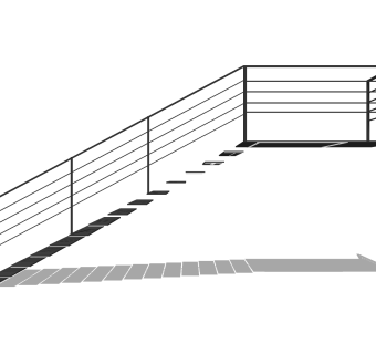 现代钢结构单跑楼梯草图大师模型，钢结构单跑楼梯sketchup模型免费下载