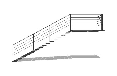 现代钢结构单跑楼梯草图大师模型，钢结构单跑楼梯sketchup模型免费下载